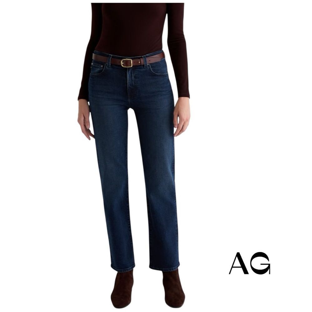 AG Adriano Goldschmied Straight Leg Bohemian Festival Blue Jeans Size 36